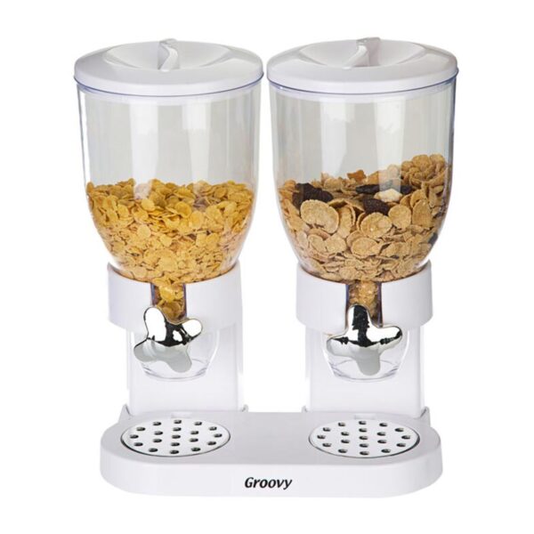 Biradlı GRV-10414 2'li Mısır Gevreği Dispenseri, 2x3.5 L, Beyaz